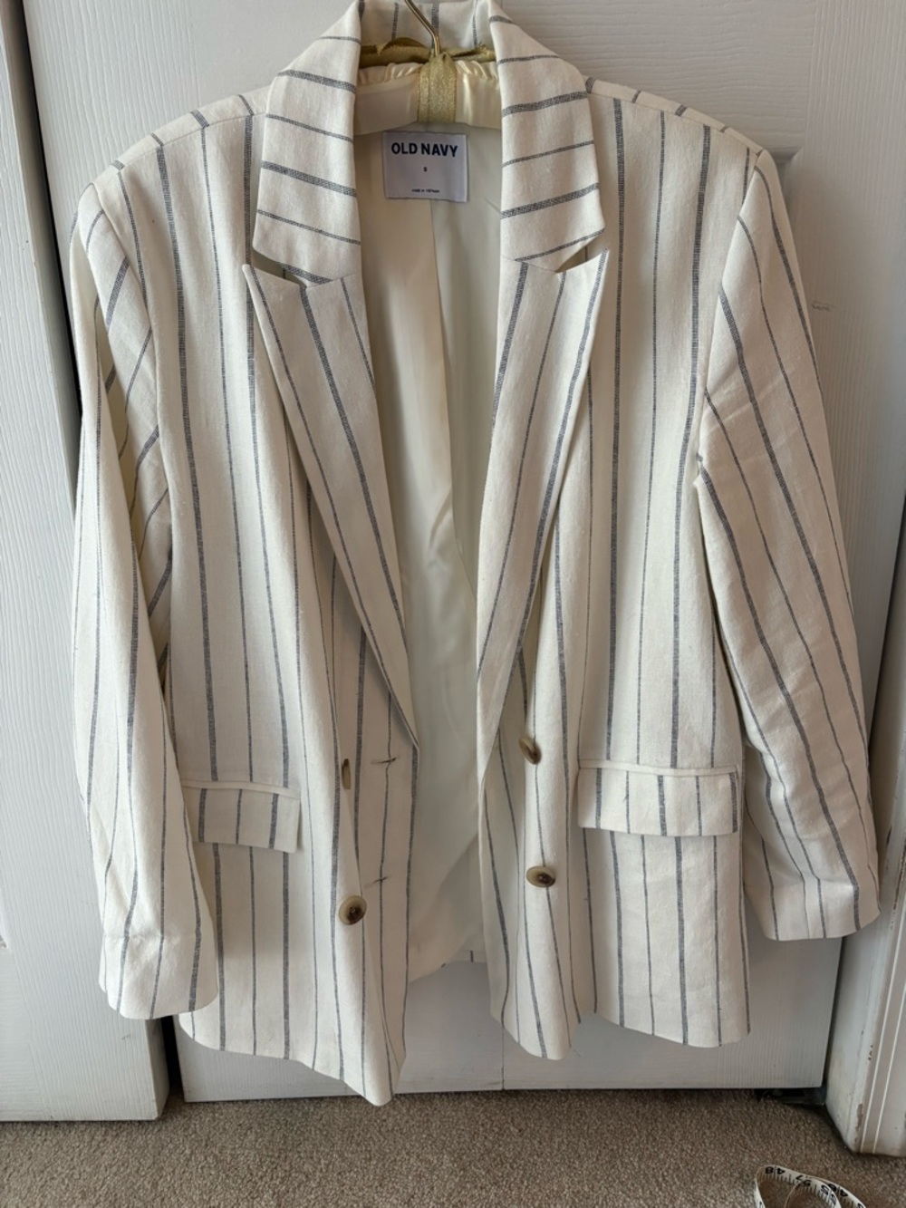 NWOT Oversized Old Navy Striped Double Breasted Blazer S